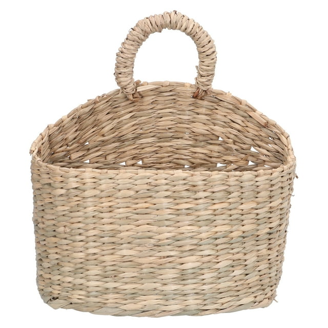 Woven Hanging Basket, Multi Purpose Wall Hanging Baskets Organizer Seagrass Environmental Friendly Large Capacity For Home For Garden