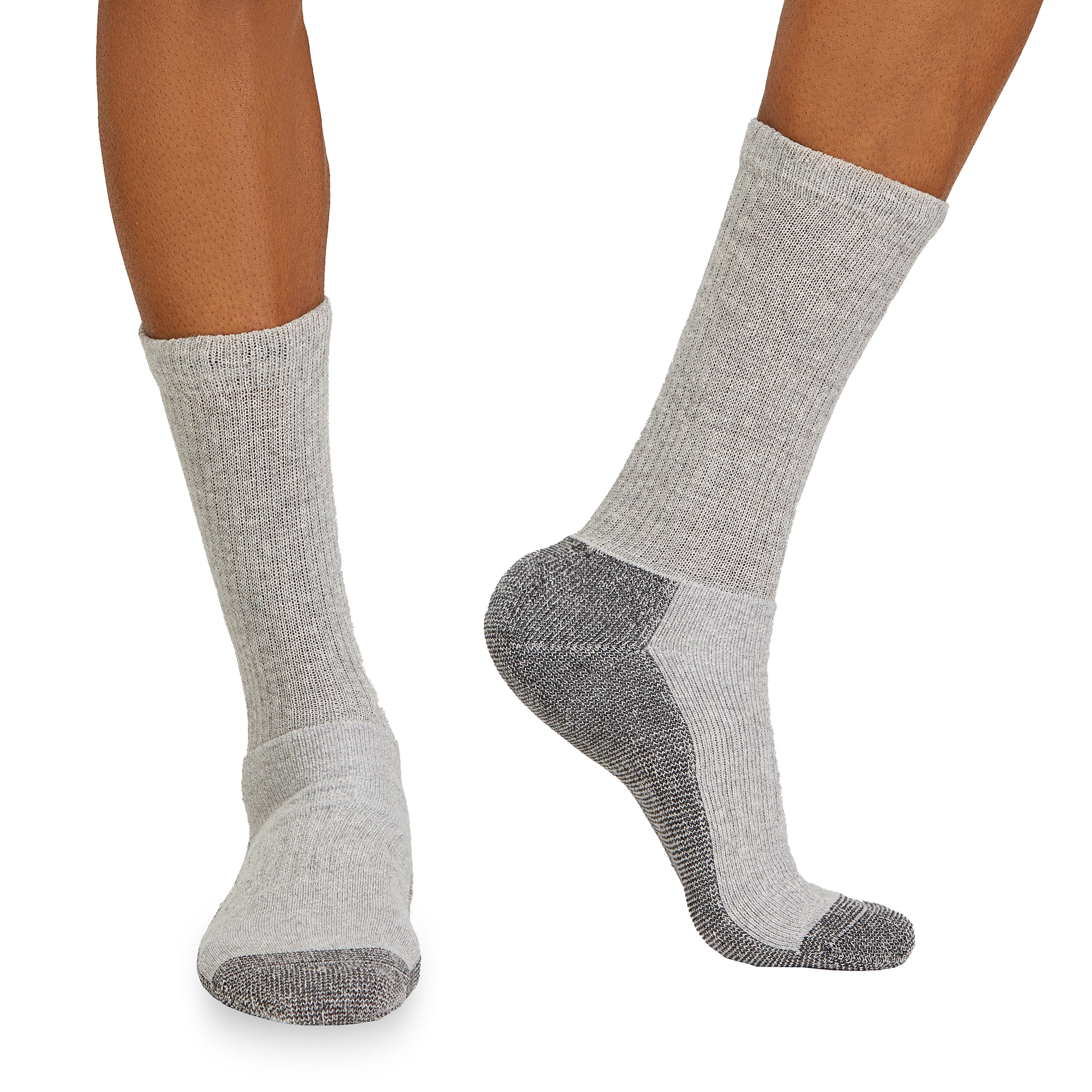 Fruit of the Loom Made in USA Work Gear Crew Socks for Men, Grey
