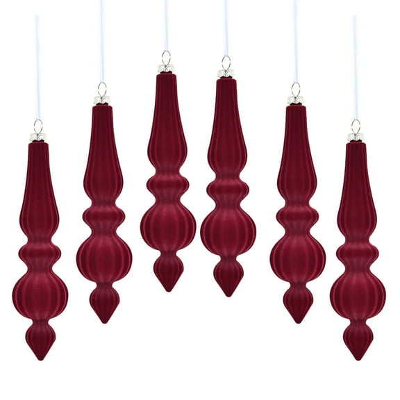 Tainini 6Pcs Velvet Christmas Hanging Balls, Flocked Tree Christmas Ball Ornaments Decorative Hanging Christmas Decorations