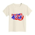 thumbnail image 4 of WUANDIXFA 4th of July Shirts Kids Toddler Boys Girls 4Th Of July Shirt Print Patriotic T Shirts Short Sleeve Crew Neck Cartoon Print Tops Breathable Summer Independence Day Beige,5-6 Years, 4 of 4