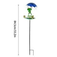 thumbnail image 3 of Bird Feeder for Outdoor Hanging, Animal And Girl And Umbrella Bird Feeder, Bird Feeders for Outdoors, Hanging Bird Feeder Set with Metal Chain Umbrella (Frog with Raindrop Pendant, Iron), 3 of 7