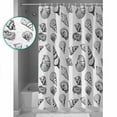 thumbnail image 3 of 72x78 Inch Shower Curtain Ocean Conch Nautilus Bathroom Decor Waterproof Fabric Bathtub Bath Curtains Decorative White Black Coastal Beach Shell Extra Long Shower Curtain Set with Hooks, 3 of 6