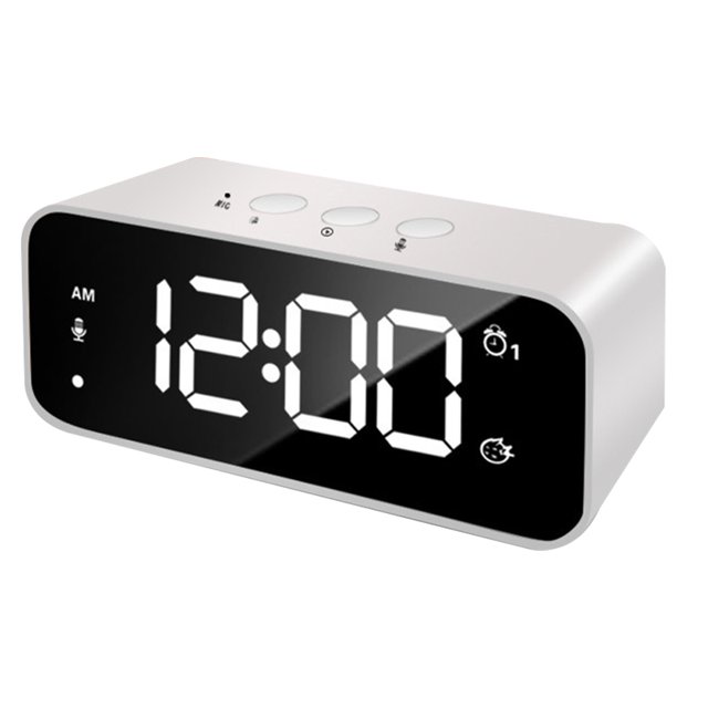 LED rechargeable recording clock intelligent student electronic alarm clock music clock multiple