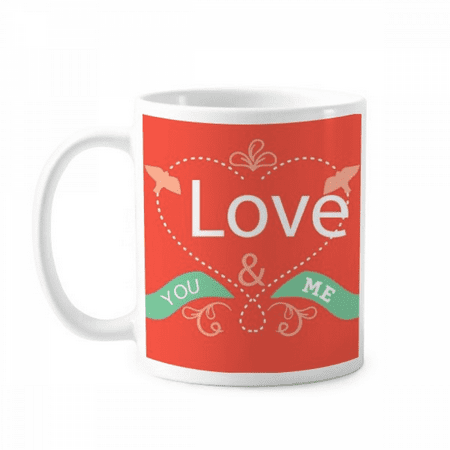 

Valentine s Day Red Green Love You Mug Pottery Cerac Coffee Porcelain Cup Tableware
