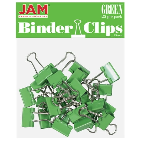 UPC: 0707152625913 | JAM Paper & Envelope Binder Clips  Small  3/4 inch (19 mm)  Green  10/Pack
