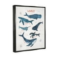 thumbnail image 3 of Stupell Industries Nautical Diagram Whale Narwhal Types Bubbles Illustration Jet Black Framed Floating Canvas Wall Art, 24x30, by Nina Blue, 3 of 6