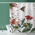 thumbnail image 1 of Polyester Shower Curtain with Hooks, Water-Repellent Floral Printed Bathroom Decor, Multicolor, 180x180 cm (12 Hooks Included), 1 of 6