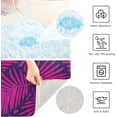 thumbnail image 7 of SKYSONIC Bath Mats Toiletry Mat Fuchsia Leaves Print, Fluffy Plush Absorbent Bath Rugs Carpet with Non Slip Bottom for Bathroom Floor Toilet Tub and Shower,23.6"x15.7"+17.3"x13.4", 7 of 7