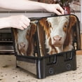 thumbnail image 7 of Haiem Rustic Cow Butterflies Champagne Print Toaster Covers 4 Slice Wide Slot,Bread Dust Cover & Fingerprint Protection,Bread Machine Cover,Appliance Covers, 7 of 7