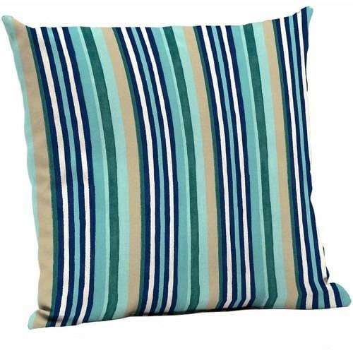 Mainstays Turquoise Stripe 24" Outdoor Patio Deep Seat Pillow Back