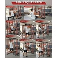 thumbnail image 2 of YUSAZENS Multi Box Carbon Steel Basic Squat Training Rack Stable Metal Frame Home Fitness Strength Workout Equipment Black Red, 2 of 7