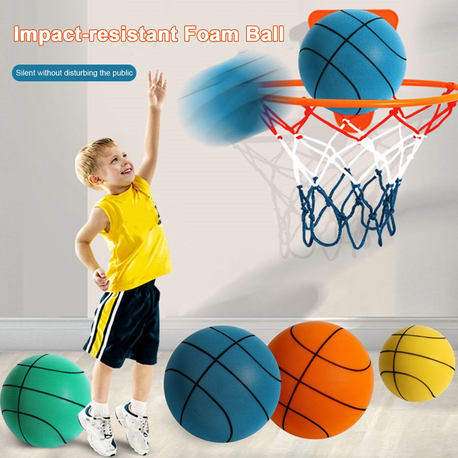 YIFAEUX Silent Basketball Dribbling Indoor Training Ball High-density Foam Basketball Indoor Training Quiet Ball