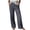 Dark Gray, variant on Women's Linen Dressy Work Casual Pants Spring Summer Busniess Office Front Button Trousers with Pockets Straight Wide Leg Slacks Blue XXL