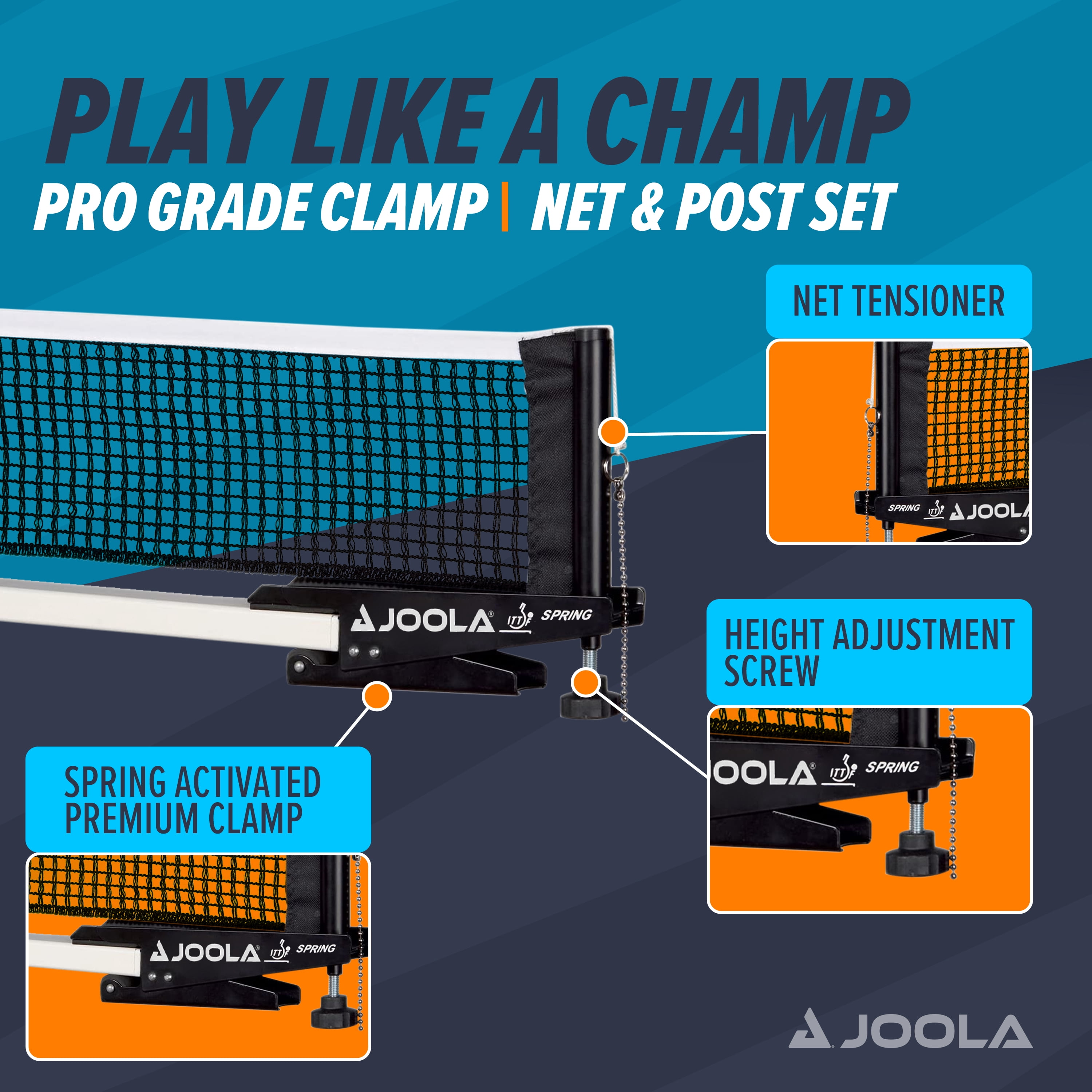 JOOLA WM Professional Table Tennis Net and Post, Black