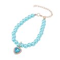 thumbnail image 1 of Collier pour Animaux de Compagnie Collier, Réglable Élégant Forme de Coeur Collier Ensemble Chat Perle Cou Sangle Pendentif Collier pour Chiot Chat Partie Quotidienne, 1 of 8