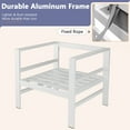 thumbnail image 5 of FYRICKLYLINOO 7 Seats Outdoor Patio Aluminum Furniture Set, 5 Piece Outdoor Modern Conversation Sectional Sofa Set with Side Table, White Frame and Grey Cushion, 5 of 6