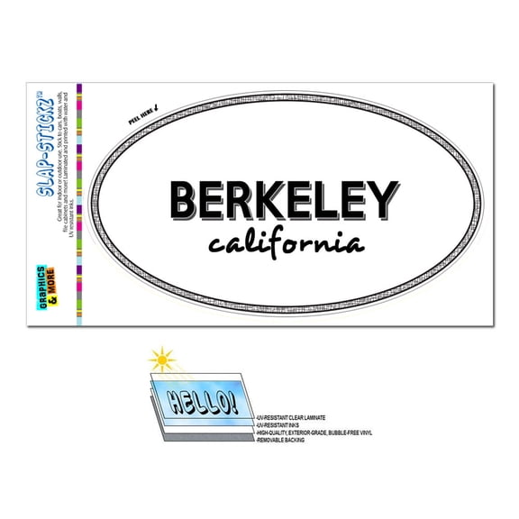 Berkeley, CA - California - Black and White - City State - Oval Laminated Sticker