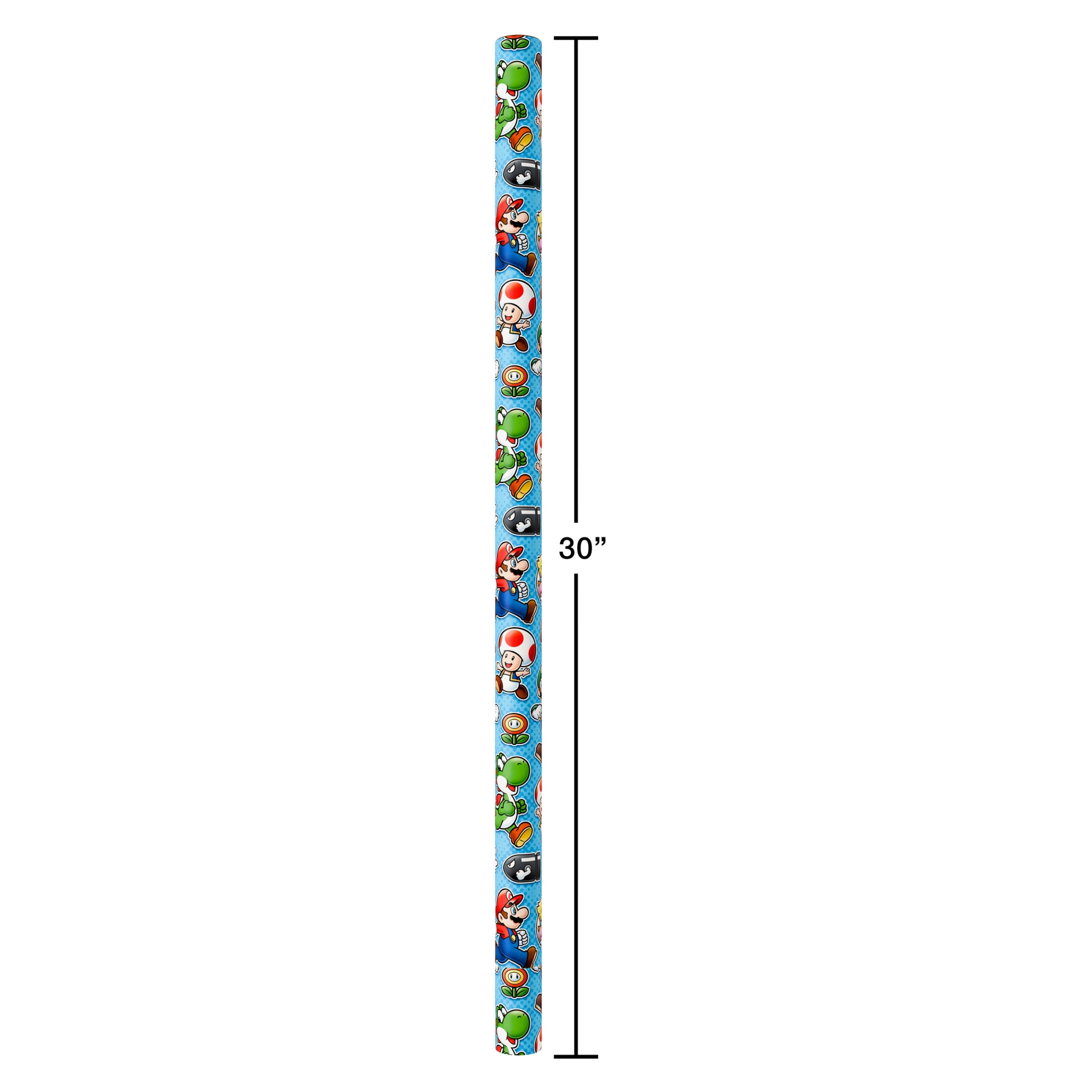 American Greetings 20 Sq. ft. Super Mario Wrapping Paper for Kids (96 in. x 30 in., 1-Roll)