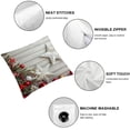 thumbnail image 4 of BANET Christmas Throw Pillow Covers Fir Branches Silver Grey Balls Red Stars Square Pillow Cases for Decorative Cushion Bed Couch Sofa 18x18in, 4 of 5
