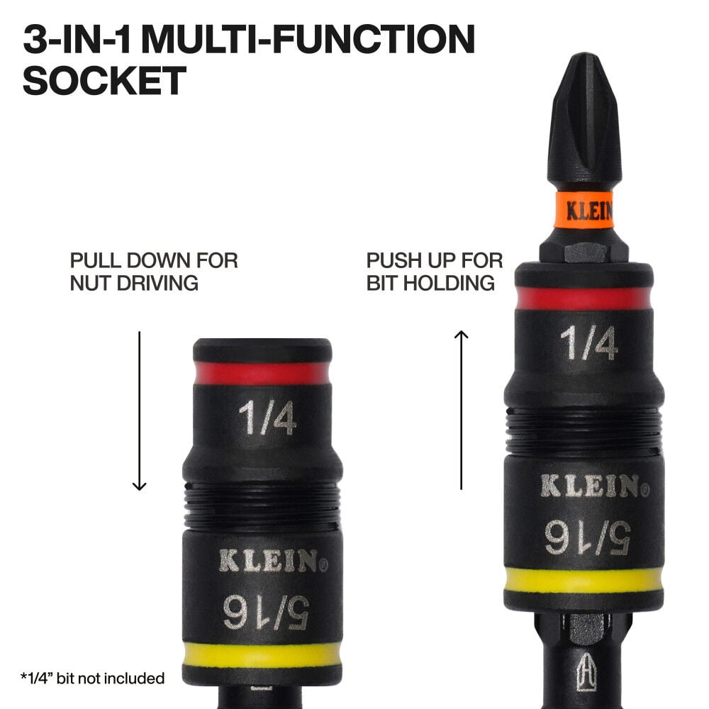 Klein Tools Impact-Rated Flip Socket Set Sae And Metric