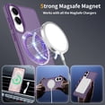 thumbnail image 4 of Asuwish Phone Case for Samsung Galaxy S25 Edge 5G Tempered Glass Screen Protector Magnetic Folding Stand Frosted Translucent Rugged Shockproof Protective Cell Cover S25Edge 6.66 Women Men Deep Purple, 4 of 7