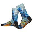 thumbnail image 2 of Rocae Mountain Blue Flowers Vase for Adult Socks Casual Athletic Stretchy Loose Socks for Women Men Non-Slip Middle Tube Socks, 2 of 7
