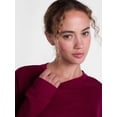 thumbnail image 2 of Joyspun Women's Fleece Lounge Sleep Top with Long Sleeves, Sizes XS-3X, 2 of 5