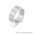 thumbnail image 2 of PAMTIER Unisex 8mm Personality Unique Hip Hop Pipe Cut Brushed Matte Stainless Steel Biker Ring European and American Style Silver Size 8, 2 of 6