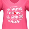 thumbnail image 3 of Inktastic Dance Like Frosty, Shine Like Rudolph, Give Like Santa, Love Like Jesus Women's Plus Size V-Neck T-Shirt, 3 of 4