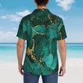 thumbnail image 4 of Susaid Green Gold Glitter Print Short Sleeve Shirts Button Down Casual Shirts Summer Beach Aloha Button Down Short Sleeve for Men ,Small, 4 of 7