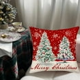 thumbnail image 4 of Merry Christmas Tree Throw Pillow Covers 18x18 Inch Red White Snowflake Winter Holiday Pillow Case Jingle Bells Farmhouse Decorations Cushion Cover for Sofa Couch, 4 of 6