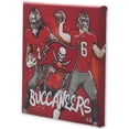 thumbnail image 2 of Tampa Bay Buccaneers 12" x 12" Team Logo and Players Splash Canvas Art, 2 of 4