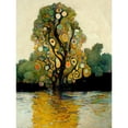 thumbnail image 1 of Klimt Style Tree River Bank Scene Unframed Wall Art Print Poster Home Decor, 1 of 3