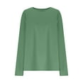 thumbnail image 5 of Women's Shirt Long Sleeve Crew Neck Soft Basic Knit Tops Loose Fit Pullover Lightweight Trendy Fall Tee Shirts Outfits (L, Army Green), 5 of 7