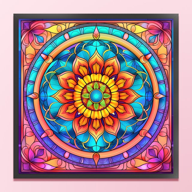 Cuadros Decorativos Wdftyju Hilo de bordar Full Eco-cotton 11CT Impreso Vitral Datura embutido en tela