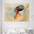 thumbnail image 1 of African Woman Tapestry, Watercolor Profile Portrait of Native Woman with Ethnic Hairdo and Earrings, Wall Hanging for Bedroom Living Room Dorm Decor, 80W X 60L Inches, Multicolor, by Ambesonne, 1 of 2