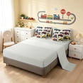 thumbnail image 5 of Erosebridal Monster Truck Twin Bedding, White Background Bedding Comforter Set, Monster Trucks White, Gray Reversible 7pcs, 5 of 6