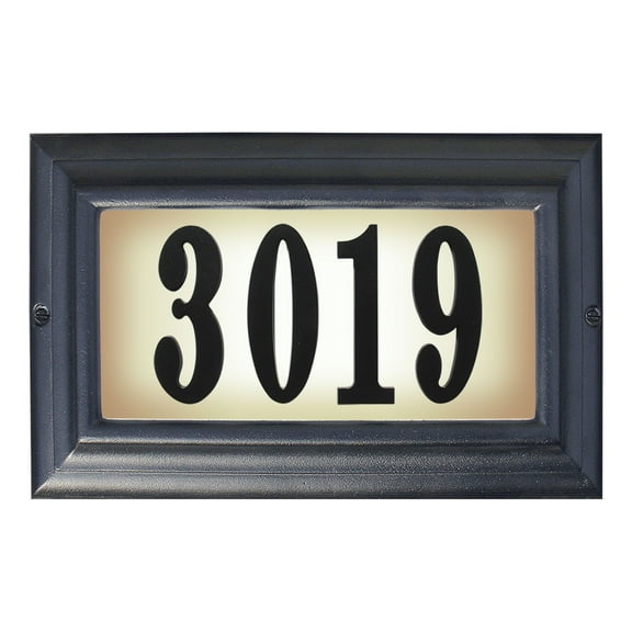 QualArc LTL-1301-BL 15 in. Edgewood Large Lighted Address Plaque in Black Frame Color