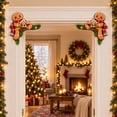 thumbnail image 2 of Qocolcyl Christmas Gingerbread Man Door Frame Corner Decor, 2PCS Wooden Holiday Corner Sign, Window Mantel Cabinet Frame Ornament, Xmas Indoor Home Wall Decor, Holiday Party Decoration, 2 of 6