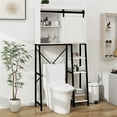 thumbnail image 2 of Over The Toilet Storage Cabinet,Bathroom Shelves Over Toilet,8-tier Mass-Storage with Wooden Cabinet,White, 2 of 7