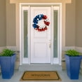 thumbnail image 2 of Northlight 3-Finish Patriotic Ornament Wreath - 22" - Red, White and Blue, 2 of 7