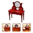 thumbnail image 4 of 1Ensemble Mini Miroir de Maison Coiffeuse Brun Clair Modèle de Meuble Décoration de la Maison Coiffeuse Compacte, 4 of 8
