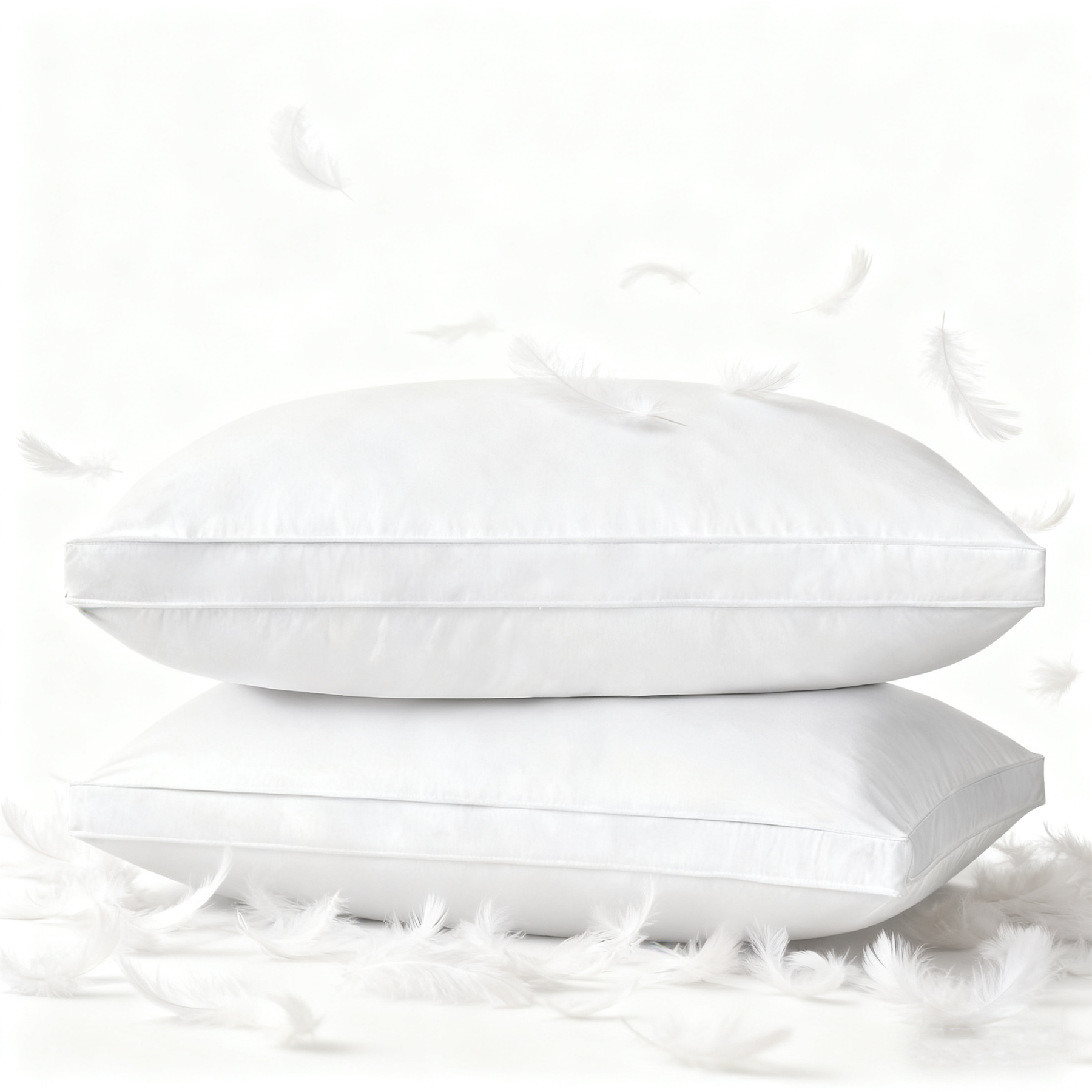 COOKEY Goose Feather & Down Pillow Queen Size 20"x30" – Hotel Quality Bed Pillow for Sleeping, 100% Organic Cotton Cover, Hypoallergenic – Queen Pillow Set of 2
