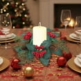 thumbnail image 5 of Fwttom Christmas Wreaths, Christmas Decorations Home Candle Holders Wreath Ring, Creative Mini Wreaths for Holiday Party Xmas Candle Table Setting, 5 of 6