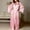 *Pink, variant on Binmer Women's Long Satin Kimono Robe with Lace Cuffs ,Elegant Loungewear Sleepwear Gray,Women's Plus S