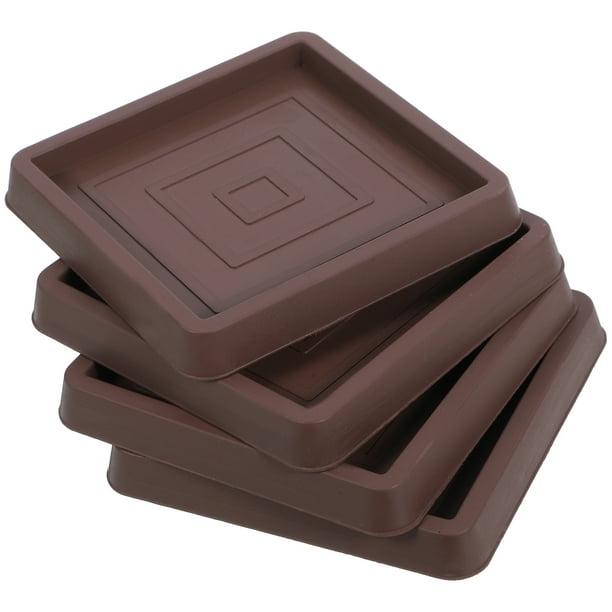 GOOHOCHY 4 posavasos cuadrados de goma para muebles, almohadillas antideslizantes para patas de sillas y ruedas.