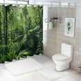 thumbnail image 7 of Orinice Tropical rainforest shower curtain, jungle plants, green forests, leaves, trees, summer, primeval countryside, natural landscape, polyester fabric 36x72, 7 of 7