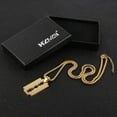 thumbnail image 6 of HZMAN Mens Stainless Steel Razor Blade Model Dog Tag Pendant Hip Hop Necklace,22+2" Chain (Gold), 6 of 6