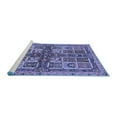 thumbnail image 2 of Ahgly Company Machine Washable Indoor Square Abstract Blue Modern Area Rugs, 4' Square, 2 of 4