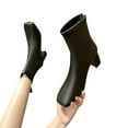 thumbnail image 5 of NOKIO Women'S Vintage Ankle Boots With A Square Toe Women Ankle Boots Autumn And Winter Simple Solid Color Fashion Comfortable Square Toe Square Heel Back Zipper Women'Sfashion-Forward Ankle Booties, 5 of 6